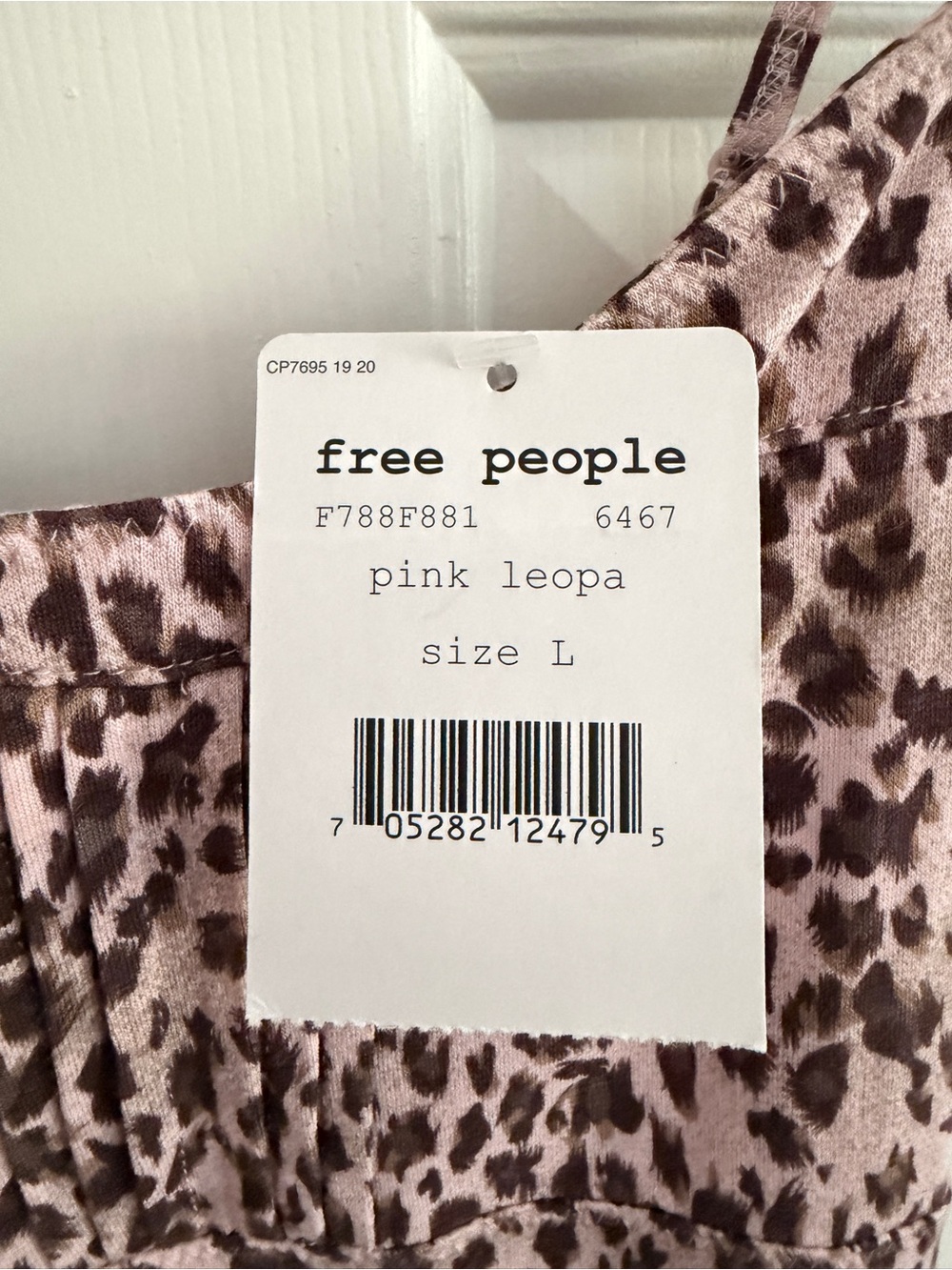 New Free People Leopard Print Tank Top - Pink - Picture 5 of 5